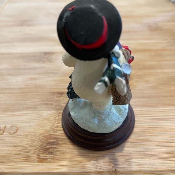 Vintage Christmas Tophat Resin Snowman Figurine - Picture 2 of 3